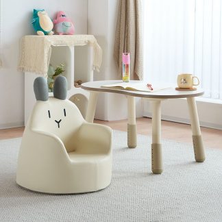 "White Wood Kids Computer Desk with Scratch-immune Surface, Moves Up and Down"