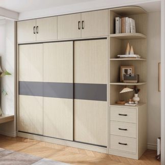 "Lumber Kids Wardrobe with Shelf, Clothing Rod, and Door"
