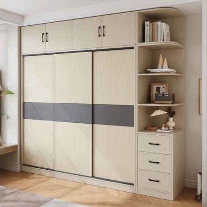"Lumber Kids Wardrobe with Shelf, Clothing Rod, and Door"